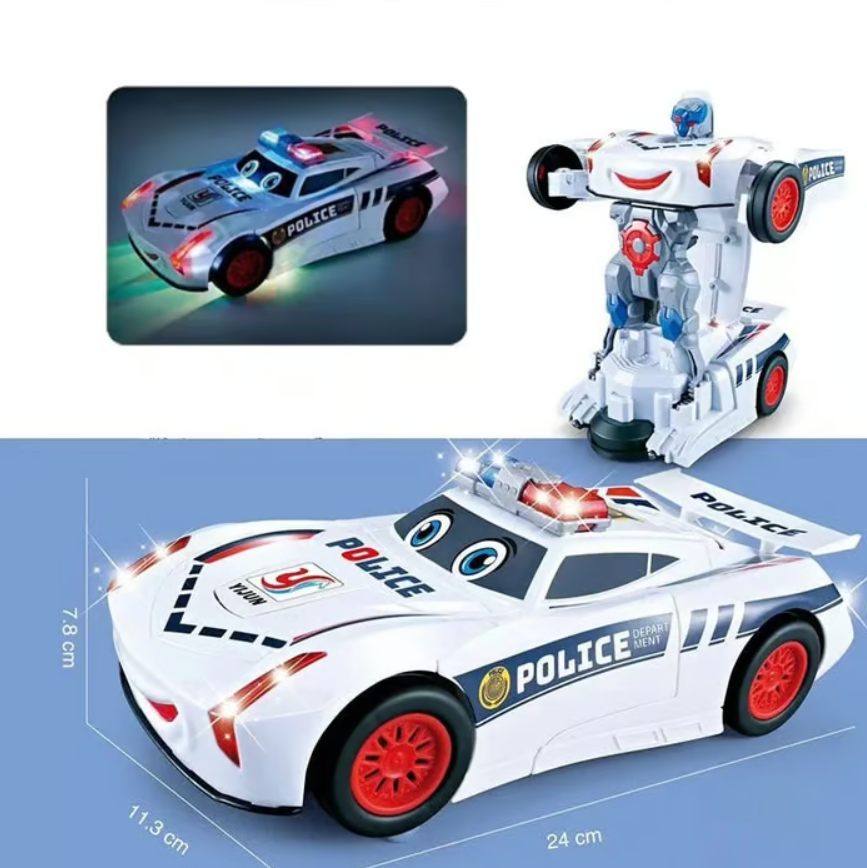 Electric Universal Deformation Police Toy Car